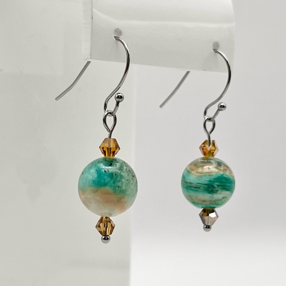 GREEN CALCITE EARRINGS
